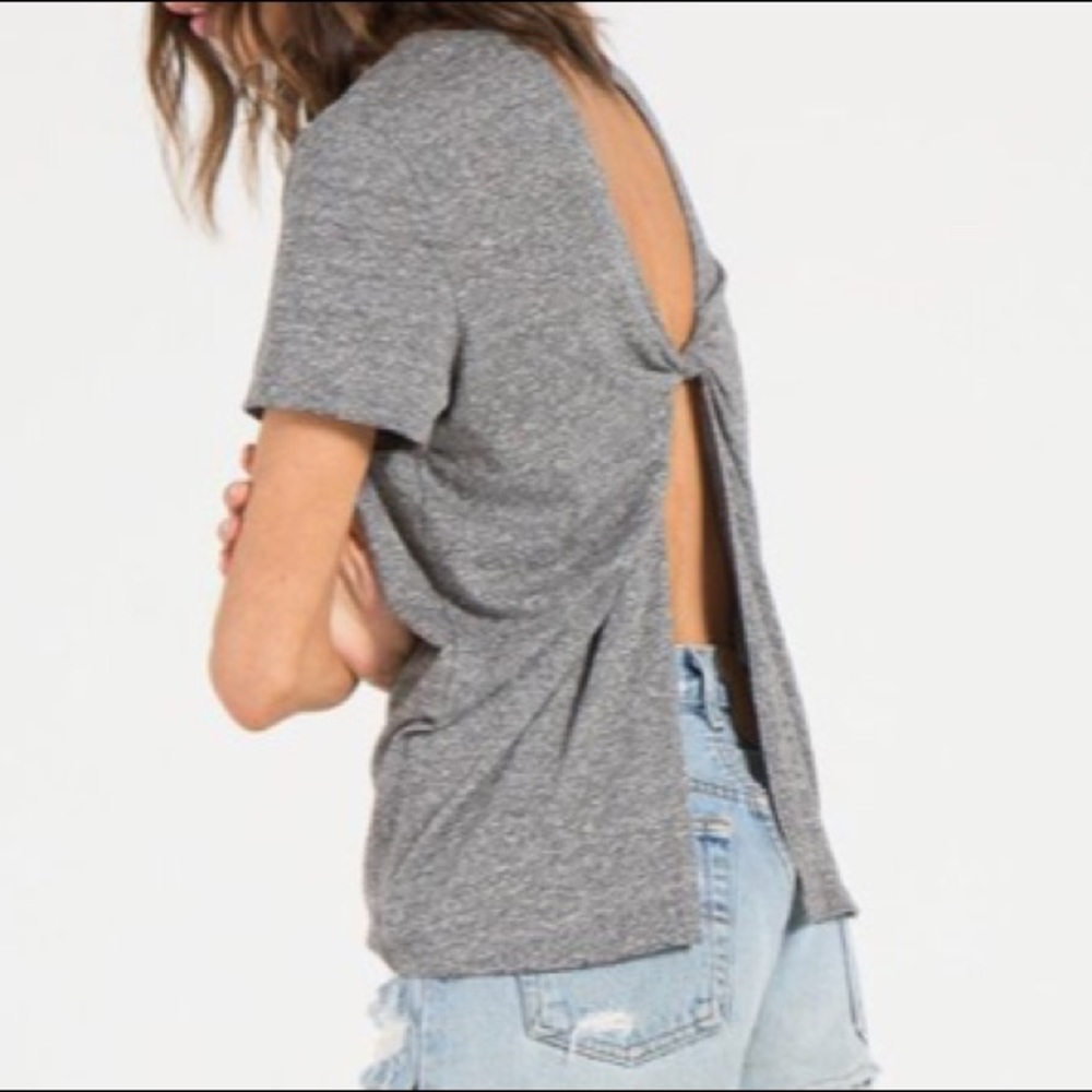 n:Philanthropy Tee Gray Twist Open Back NWT - Picture 3 of 8